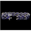 Image 3 : 14KT White Gold 32.00 ctw Sapphire and Diamond Bracelet