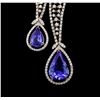 Image 2 : GIA Cert 33.80 ctw Tanzanite and Diamond Jewelry Suite - 14-18KT White Gold