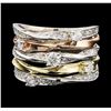 Image 2 : 1.00 ctw Diamond Ring - 14KT Tri Color Gold