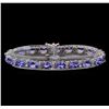 Image 1 : 14KT White Gold 14.06 ctw Tanzanite and Diamond Bracelet