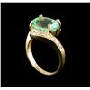 Image 4 : 4.34 ctw Emerald and Diamond Ring - 14KT Yellow Gold