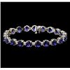 Image 1 : 14KT White Gold 15.12 ctw Sapphire and Diamond Bracelet
