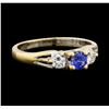 Image 1 : 0.23 ctw Sapphire and Diamond Ring - 14KT Yellow Gold
