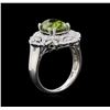 Image 4 : GIA Cert 4.88 ctw Green Sapphire and Diamond Ring - Platinum