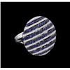 Image 1 : 1.28 ctw Blue Sapphire and Diamond Ring - 14KT White Gold