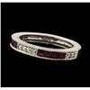 Image 1 : 0.35 ctw Ruby and Diamond Ring - 14KT White Gold