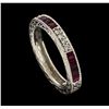 Image 4 : 0.35 ctw Ruby and Diamond Ring - 14KT White Gold