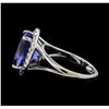 Image 3 : 4.65 ctw Tanzanite and Diamond Ring - 14KT White Gold