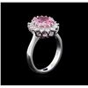 Image 4 : 2.40 ctw Pink Topaz and Diamond Ring - 14KT White Gold