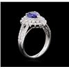 Image 3 : 1.35 ctw Tanzanite and Diamond Ring - 18KT White Gold
