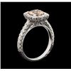 Image 4 : 1.72 ctw Morganite and Diamond Ring - 14KT White Gold