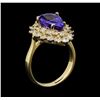 Image 4 : 3.15 ctw Tanzanite and Diamond Ring - 14KT Yellow Gold