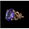 Image 1 : 9.15 ctw Tanzanite and Diamond Ring - 14KT Rose Gold