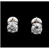 Image 1 : 1.11 ctw Diamond Stud Earrings - 14KT White Gold