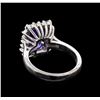 Image 3 : 3.25 ctw Tanzanite and Diamond Ring - 14KT White Gold