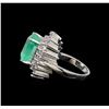 Image 3 : GIA Cert 8.77 ctw Emerald and Diamond Ring - 14KT White Gold