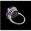 Image 3 : 10.35 ctw Tanzanite and Diamond Ring - 14KT White Gold