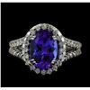 Image 2 : 3.12 ctw Tanzanite and Diamond Ring - 14KT White Gold