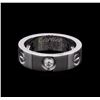 Image 1 : Cartier 18KT White Gold 3 Diamond Love Ring