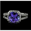 Image 2 : 3.72 ctw Tanzanite and Diamond Ring - 14KT White Gold
