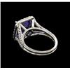 Image 3 : 5.06 ctw Tanzanite and Diamond Ring - 14KT White Gold