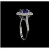 Image 4 : 1.42 ctw Tanzanite and Diamond Ring - 14KT White Gold