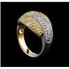 Image 4 : 1.30 ctw Diamond Ring - 14KT White and Yellow Gold