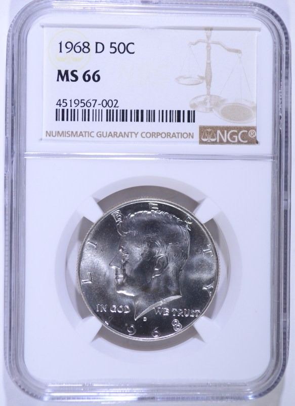 1968-D Kennedy Half Dollar PCGS MS66