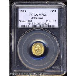 1903 G$1 Louisiana Purchase/Jefferson MS64 PCGS.