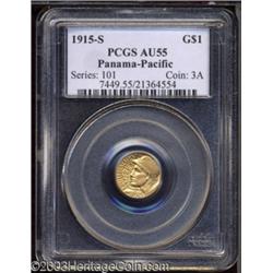1915-S G$1 Panama-Pacific Gold Dollar AU55 PCGS.