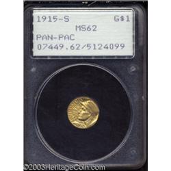 1915-S G$1 Panama-Pacific Gold Dollar MS62 PCGS.