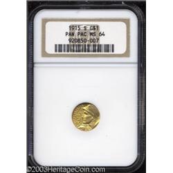 1915-S G$1 Panama-Pacific Gold Dollar MS64 NGC.
