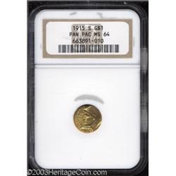 1915-S G$1 Panama-Pacific Gold Dollar MS64 NGC.