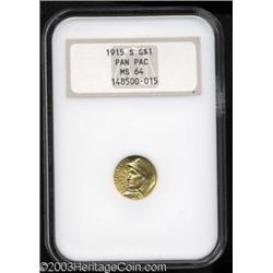 1915-S G$1 Panama-Pacific Gold Dollar MS64 NGC.