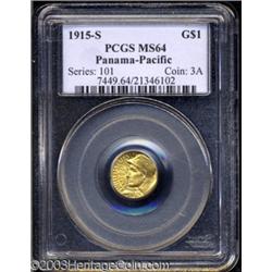 1915-S G$1 Panama-Pacific Gold Dollar MS64 PCGS.