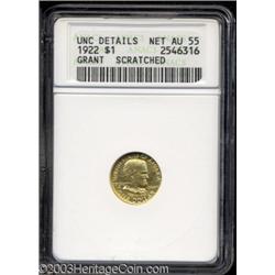 1922 G$1 Grant no Star--Scratched--ANACS. Unc Details, Net AU55.