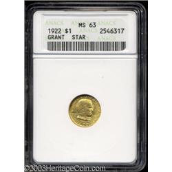 1922 G$1 Grant with Star MS63 ANACS.