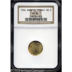 1926 $2 1/2 Sesquicentennial MS64 NGC.