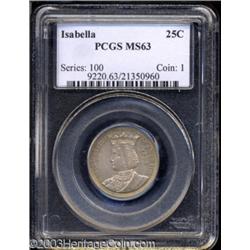 1893 25C Isabella Quarter MS63 PCGS.