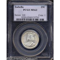1893 25C Isabella Quarter MS63 PCGS.