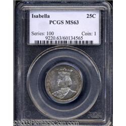 1893 25C Isabella Quarter MS63 PCGS.