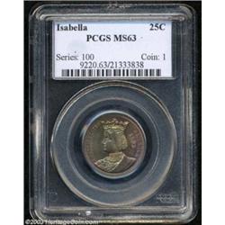 1893 25C Isabella Quarter MS63 PCGS.