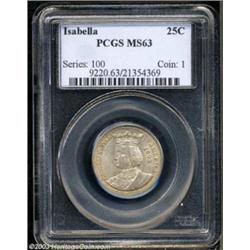 1893 25C Isabella Quarter MS63 PCGS.