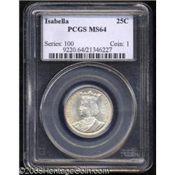1893 25C Isabella Quarter MS64 PCGS.