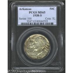 1938-S 50C Arkansas MS65 PCGS.