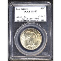 1936-S 50C Bay Bridge MS67 PCGS.