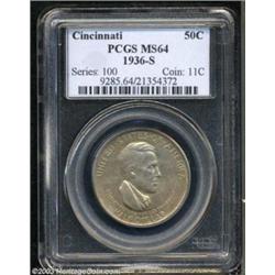 1936-S 50C Cincinnati MS64 PCGS.