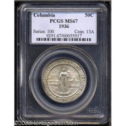 1936 50C Columbia MS67 PCGS.