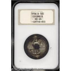 1936-D 50C Columbia MS65 NGC.
