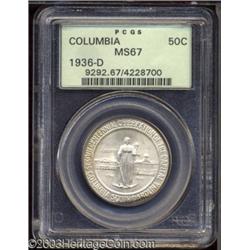 1936-D 50C Columbia MS67 PCGS.